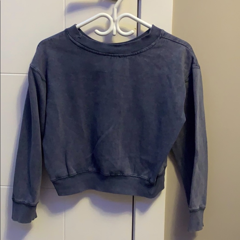 Navy blue cropped crew neck